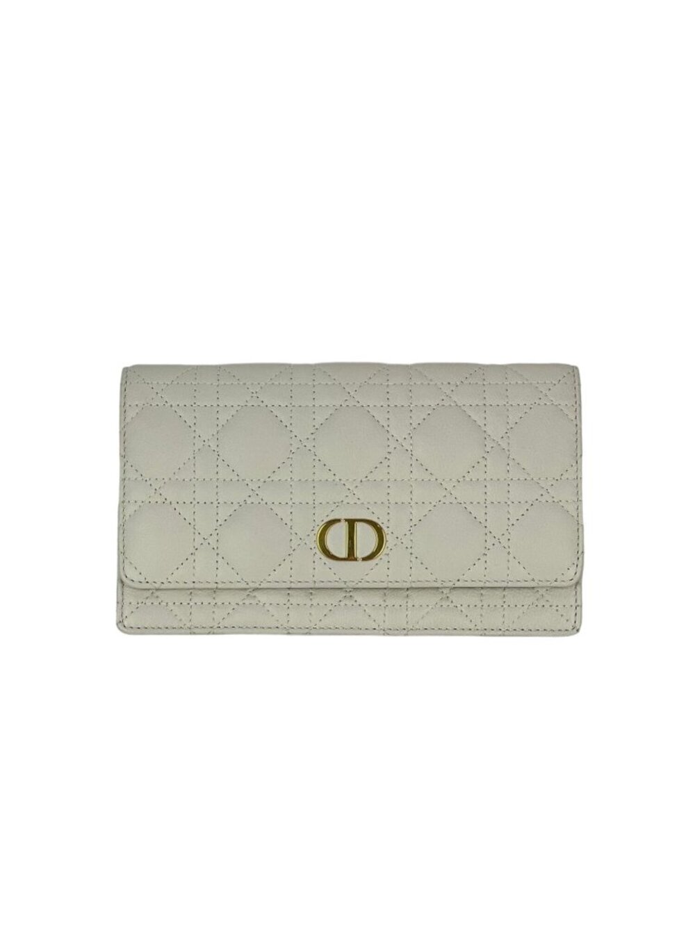 Christian Dior Caro Cannage White Leather Belt Bag Clutch